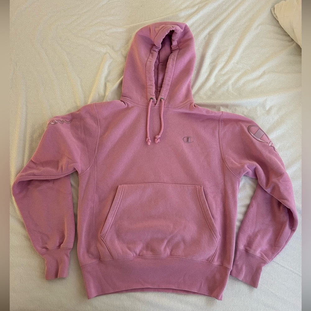 Pink Champion Reverse Weave Hoodie
